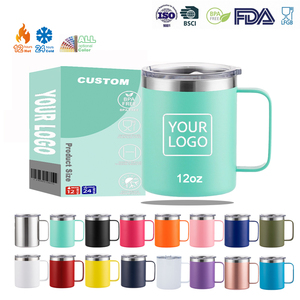 แก้วกาแฟสแตนเลสเก็บความร้อน ขนาด 350 มล. 12 ออนซ์ แบบคลาสสิก ทนทาน พร้อมหูจับด้านข้าง เหมาะสำหรับเป็นของขวัญสำหรับครูในสถาบันการศึกษาส่วนตัว - Product Image 1