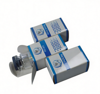 Boîte en papier bleue et blanche avec plateau blister pour flacon en verre de 10 ml et emballage cosmétique