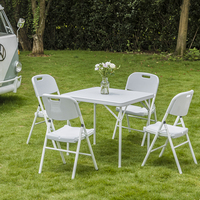 Chaise pliante LuckyOCT moderne en HDPE, gain de place, blanche, pour usage extérieur et en entrepôt
