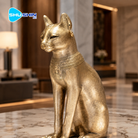 Sculpture vintage en laiton de la déesse égyptienne Bastet, statue de chat en bronze, décoration de table intérieure