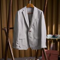 Costume deux pièces pour homme, blazer décontracté personnalisé OEM en polyester/coton, veste respirante à revers cranté, idéal pour le style business décontracté