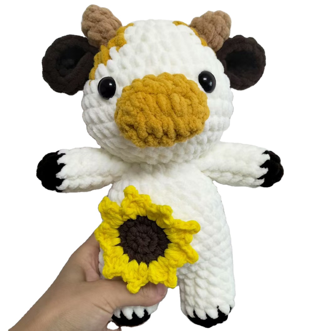 Muñeco Highland Cow De Ganchillo Con Tarjeta De Mensaje Positivo – Amuleto De La Suerte Para Regalar Ánimo Y Amistad