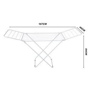 Precio de fábrica, tendedero plegable para ropa de hierro con recubrimiento en polvo para interiores y exteriores