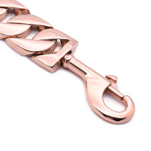 Cerradura de seguridad personalizada superventas, cadena de perro de 42mm, collar de oro rosa - Product Image 5