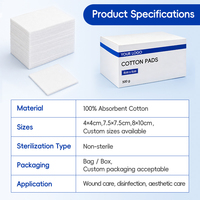 Tampons de coton médicaux non stériles de classe I Jiaxin, certifiés CE, emballés individuellement, pour soins des plaies, premiers secours, usage clinique (4x4 cm, 10 cm)