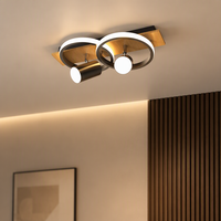 Plafonnier LED Dimmable Moderne pour Couloir d'Entrée, Vestiaire, Villa, Appartement, Hôtel, Salon, Allée, Forme Double Cercle