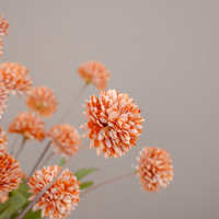 Chrysanthèmes artificiels en soie à toucher réel, pompons, pour la décoration d'automne, centres de table commémoratifs pour cimetières et maisons