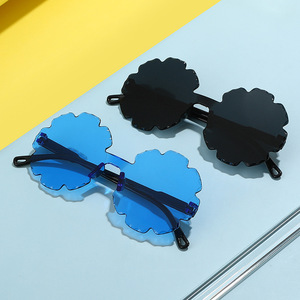 Kids Cartoon <b>Sunglasses</b> Lots Colors Gradient Petal Lens Rimless <b>Cute</b> Children Eyewear Party - Product Image 1