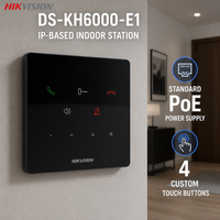 HIK DS-KH6000-E1 Intercomunicador de Video IP, Estación Interior con Alimentación PoE, Botón Táctil Personalizable, Sistema de Entrada para Apartamentos, Intercomunicador de Audio