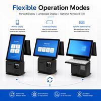Écran tactile capacitif 15,6 + 15,6 pouces, prend en charge l'orientation horizontale/verticale, double écran, machine POS tout-en-un pour restaurants