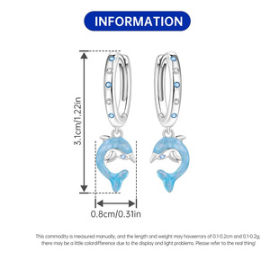Los pendientes de delfín azul son el regalo perfecto para una niña, y también una opción ideal para un regalo de aniversario o cumpleaños. - Product Image 3