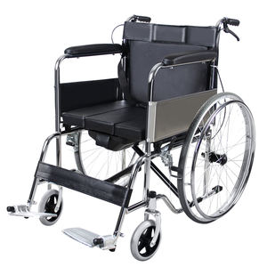 Silla de ruedas de cuero chapada estándar manual inválida para parálisis cerebral ligera plegable para discapacitados - Product Image 1