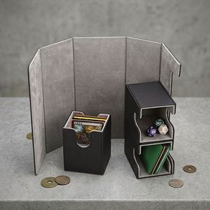 Boîte à cartes multifonctionnelle trois-en-un détachable et personnalisable, tendance, en cuir PU rectangulaire pour cartes de jeu/TCG/CCG - Product Image 1