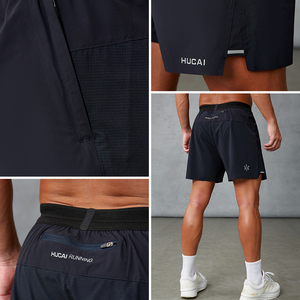 OEM Logo High Quality Lightweight <strong>Polyester</strong> Spandex Reflective 5 Inch Breathable Custom Quick Dry Running <strong>Shorts</strong> Men - Product Image 2