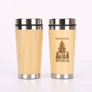 Custom logo 450ml Bamboo Stainless Steel <b>Coffee</b> Travel Tumbler Wholesale Wholesale Wooden Mug Bamboo Travel <b>Coffee</b> Mug - Product Image 4