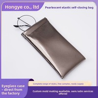 Étui de rangement rectangulaire en similicuir nacré pour lunettes, résistant à la pression, étui portable pour lunettes de soleil avec fermeture automatique à clip à ressort