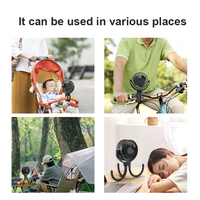Petit ventilateur de poussette 12000mAh avec trépied flexible à clipser pour bébé Ventilateur de refroidissement portable rechargeable USB