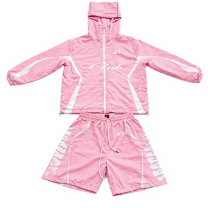 Shorts coupe-vent réfléchissants légers anti-UV écologiques pour hommes, ensemble 2 pièces en nylon froissé, vestes de survêtement respirantes personnalisées - Product Image 6