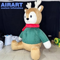 Mascotte de cerf gonflable de taille personnalisée de 3m, ballon gonflable en fourrure de renne à vendre