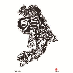 Autocollants de <span class=keywords><strong>tatouage</strong></span> de demi-bras imperméables temporaires d'<span class=keywords><strong>animal</strong></span> de forêt noire pour des hommes femmes enfants-comportant la conception de crâne de mort de loup de tigre - Product Image 2