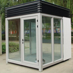 Sala de Fumadores al Aire Libre, Área de Descanso de Acero y Vidrio, Estructura Portátil de Acero Inoxidable, Personalizable - Product Image 3