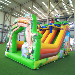 บ้านลมเป่าลม WINSUN รุ่น Jungle Adventure พร้อมสไลเดอร์รูปแพนด้าและนกแก้ว สำหรับเด็ก จัดงานปาร์ตี้กลางแจ้ง ให้เช่าเพื่อการพาณิชย์ - Product Image 3