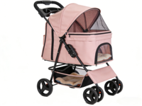 Nouveau chariot pliable en métal 2026 personnalisé pour chats et chiens, sac de voyage extérieur pour animaux de compagnie, panier séparable