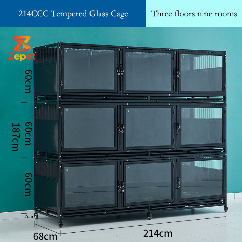 Cage en verre trempé noir 214CCC