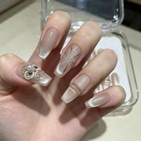Ongles à presser en acrylique avec colle, motif Danse du Lion et éléments chinois - Édition limitée Nouvel An