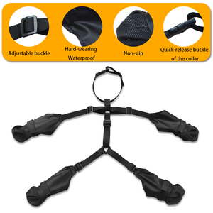 नई हॉट सेलिंग लक्जरी ठोस पॉलिएस्टर वाटरप्रूफ कुत्ते जूते वसंत/ग्रीष्मकालीन आउटडोर चलने के लिए गैर-पर्ची एडजस्टेबल कुत्ते जूते - Product Image 2