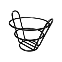 BSCI approvisionnement d'usine métal noir Chrome or panier de nourriture personnel Mini pain frites frites panier de service pour Restaurant