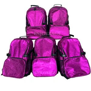 Ransel cheer glitter ungu gadis grosir kustom