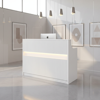 Comptoir de réception en MDF durable pour entreprise, comptoir de caisse pour hall d'hôtel, comptoir de bar, petite table moderne peinte pour hôpital et centre commercial