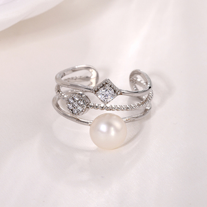 Bague en argent sterling 925 avec perle d'eau douce naturelle Kammy de 7 à 7,5 mm, taille ajustable, bijou de fiançailles pour femme - Product Image 5
