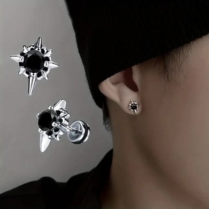 New Fashion Men's Stainless Steel <b>Stud</b> <b>Earrings</b> in North Star Design - Product Image 2