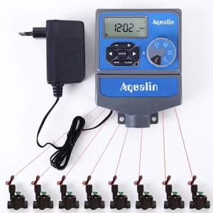 Sistema de <span class=keywords><strong>Riego</strong></span> Automático para Jardín de 8 Estaciones, Válvulas de Control de Agua de Plástico Duradero, Válvulas Solenoides Profesionales - Product Image 1