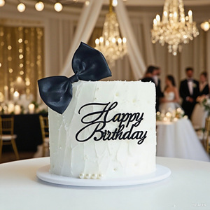 Decoración de pastel acrílica con miel y dulzura, letra escrita a mano de Feliz Cumpleaños para pastel de cumpleaños - Product Image 3