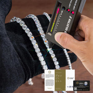 Bracciale Tennis in Moissanite Placcato Oro Bianco 18k in <span class=keywords><strong>Argento</strong></span> 925 da 3mm Taglio Rotondo <span class=keywords><strong>D</strong></span> VVS GRA per Uomo Donna Regalo Compleanno Anniversario - Product Image 2