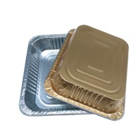 Barquette en aluminium doré robuste demi-format avec couvercle en PET 9x13/13x9 pouces, qualité alimentaire, pour four vapeur, plats à emporter et buffet