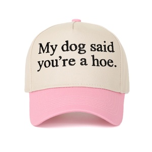 Cappellino da Baseball a Cinque Pannelli Bicolore con Scritta 'My Dog Said You're a Hoe' in Cotone 100% Casual Hip Hop per Esterni - Product Image 4