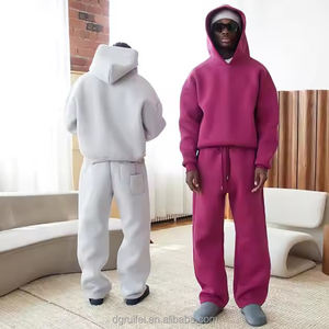 Custom Tracksuit Men Sweatsuit Blank <strong>Cut</strong> <strong>and</strong> <strong>Sew</strong> 100% Cotton Fleece Boxy <strong>Hoodies</strong> <strong>and</strong> Sweatpants Set Jogger Set - Product Image 4