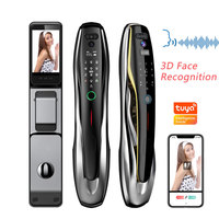 Serrure de porte intelligente WiFi Tuya entièrement automatique avec reconnaissance faciale, code, carte-clé et données cloud pour portes en aluminium/bois