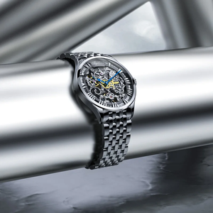 Reloj AGELOCER Original de Estilo Barroco con Diseño Artístico Tallado, Reloj Mecánico Automático de Esqueleto para Hombre, Reloj de Pulsera de Acero Inoxidable 316L - Product Image 4
