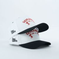 Premium katoenen stof Dobby Dot luipaardprint op maat geborduurde 5-delige baseballcap voor unisex volwassenen