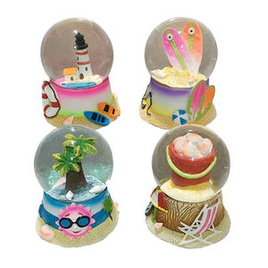 Ornement de boule d'eau en verre en résine personnalisée, souvenir, palmier, thème de la <span class=keywords><strong>plage</strong></span>, île, globe à neige avec dauphin - Product Image 3