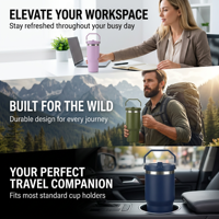 Gobelet de voyage isotherme portable en acier inoxydable 20oz 30oz avec poignée, tasse à café, bouteille d'eau avec couvercle à paille rabattable