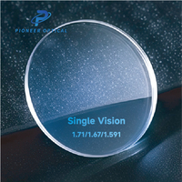 Verres de lunettes unifocaux HMC Pioneer Optical 1.499/1.56/1.60/1.67/1.74 en résine anti-lumière bleue, verres ophtalmiques HC