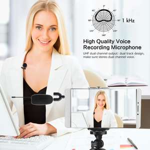 GAW-618 UHF micrófono <span class=keywords><strong>de</strong></span> <span class=keywords><strong>solapa</strong></span> inalámbrico, grabación <span class=keywords><strong>de</strong></span> voz para teléfono, cámara, <span class=keywords><strong>amplificador</strong></span> <span class=keywords><strong>de</strong></span> voz - Product Image 5