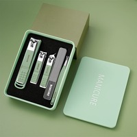 Kit de coupe-ongles professionnel 5 en 1 en acier inoxydable durable et portable, ensemble de soins personnels pour femmes avec boîte
