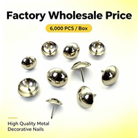 Agrafes de rembourrage à tête dôme de 19 mm pour bricolage, clous décoratifs à tête ronde pour meubles, canapés et artisanat, paquet de 2000 pièces
